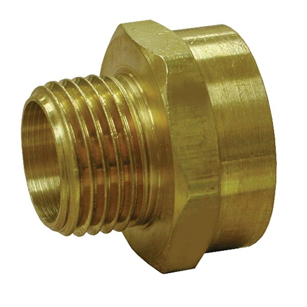 Jones Stephens 3/4in. FHT x 1/2in. MPT Brass Garden Hose Adapter, Lead Free G20115 - main